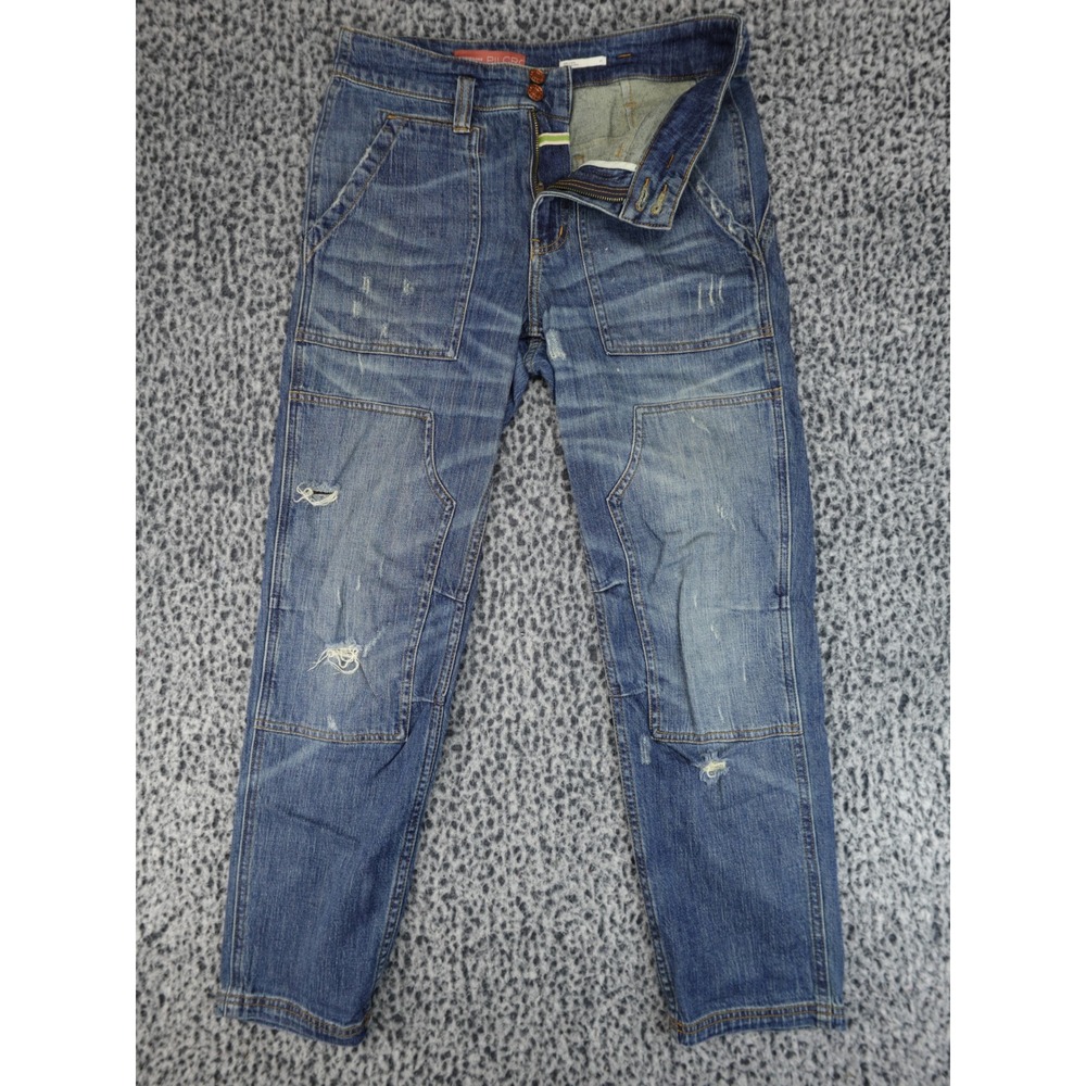 Pilcro Double Knee Jeans Womens 27 Blue Good‎ Distressed Utility Carpenter Pant